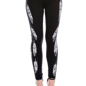 COPY - Beautiful Feather Leggings in Black with W…